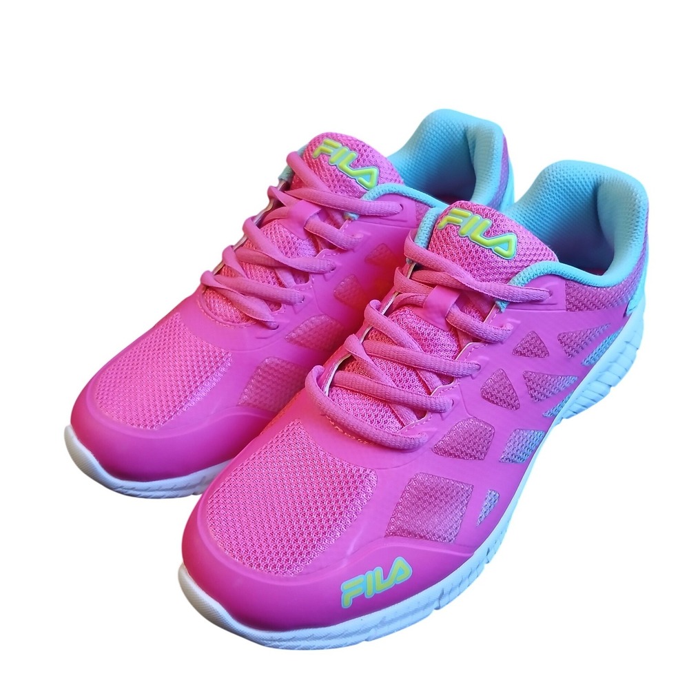 Fila Women Running Shoes Pink Blue Lime Green 3RM01458-693 Size 6.5